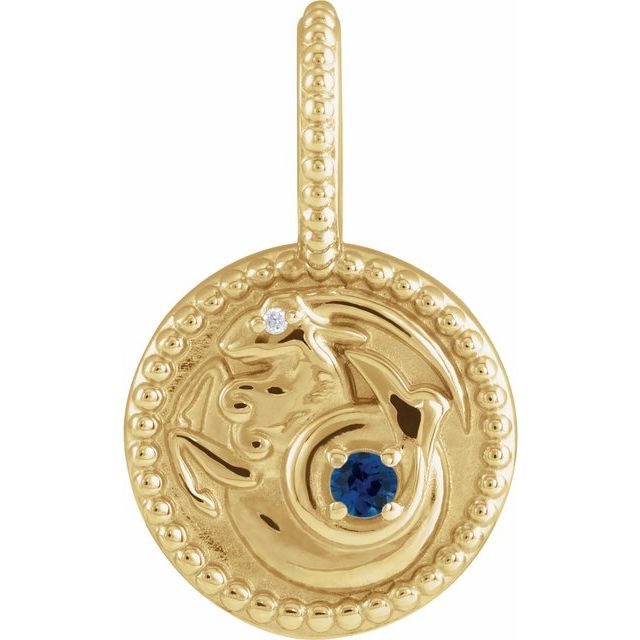 14k Gold Zodiac Coin Charm Pendant-88215:137:P-Chris's Jewelry