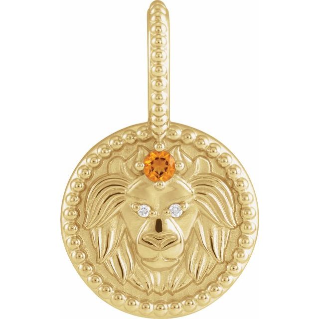 14k Gold Zodiac Coin Charm Pendant-88215:172:P-Chris's Jewelry