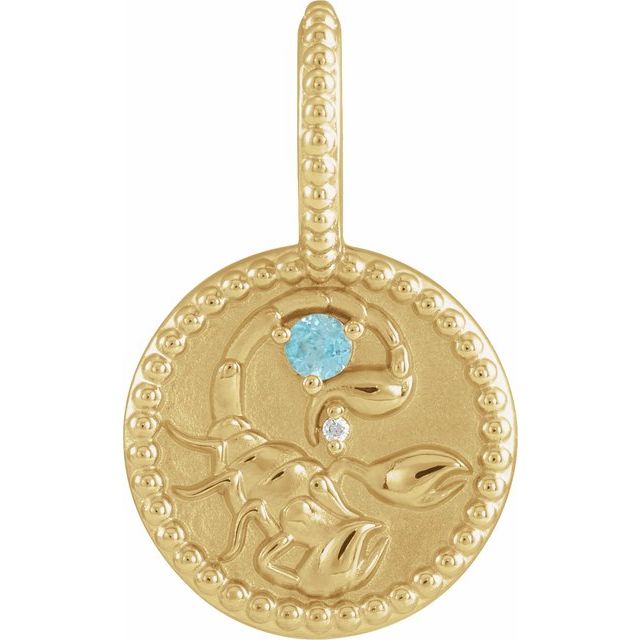 14k Gold Zodiac Coin Charm Pendant-88215:103:P-Chris's Jewelry