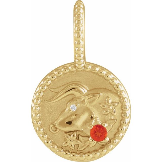 14k Gold Zodiac Coin Charm Pendant-88215:157:P-Chris's Jewelry