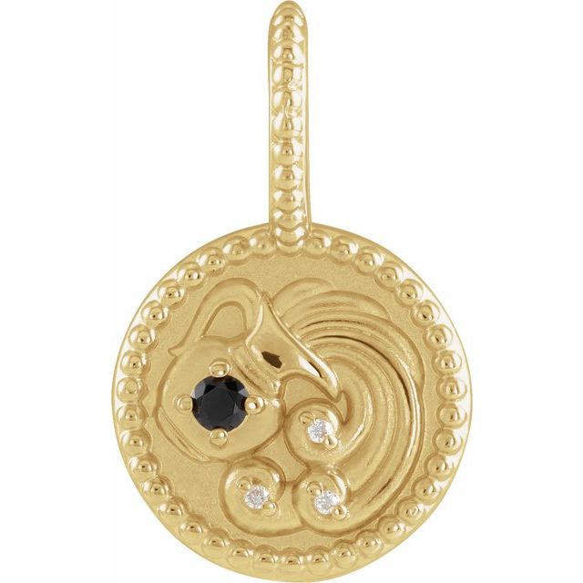 14k Gold Zodiac Coin Charm Pendant-88215:205:P-Chris's Jewelry