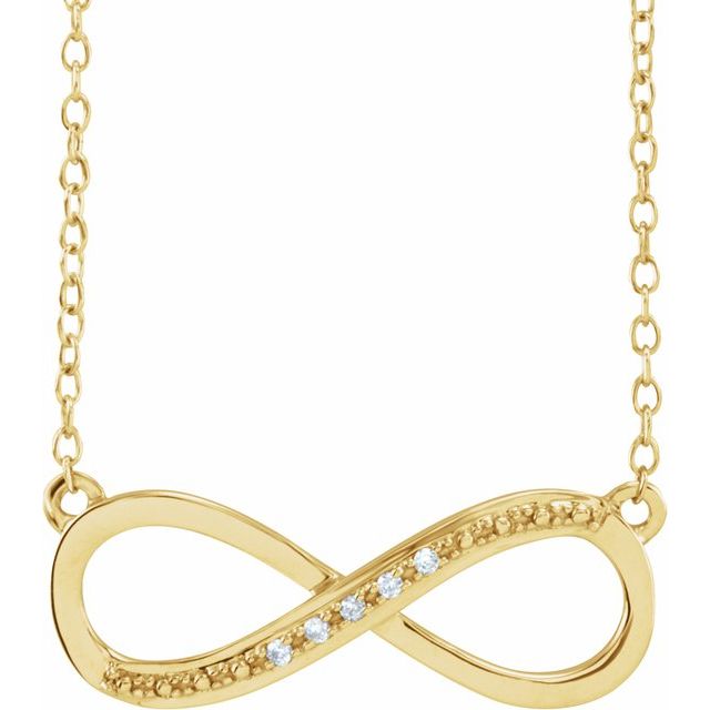 14k Gold .06 CTW Diamond 16-18" Infinity Necklace-651091:60000:P-Chris's Jewelry