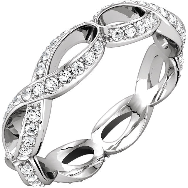 14k White Gold 3/4 CTW Sculptural Inspired Eternity Band-121963:223:P-Chris's Jewelry