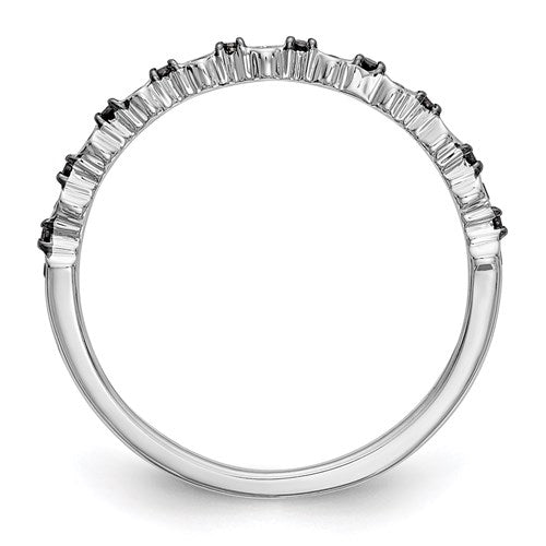 14k White Gold Black Diamond Prong and Bezel Anniversary Band-RM3433B-BK-010-WAA-Chris's Jewelry