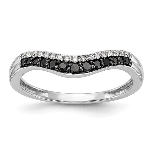 14k White Gold Black & White Diamond Wedding Anniversary Band-Y12483AA RM3448B-BK-020-WAA-Chris's Jewelry