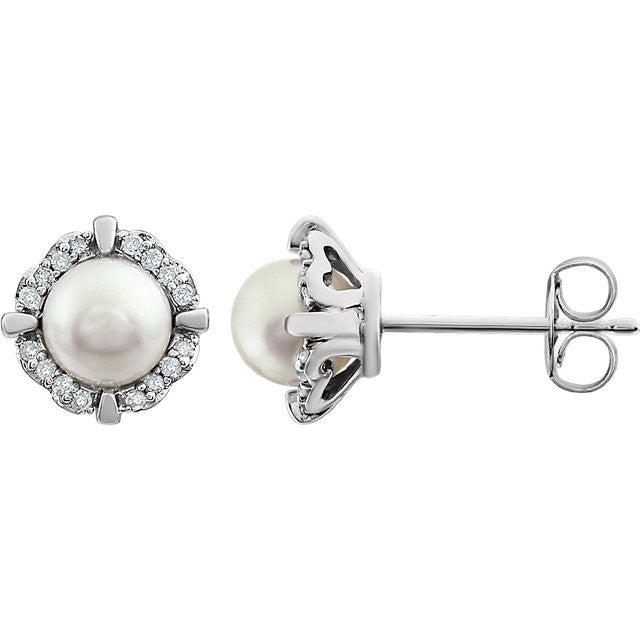14k White Gold Gemstone & 1/10 CTW Diamond Halo Earrings-651954:60010:P-Chris's Jewelry