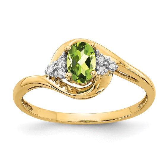 14k White Gold Genuine Oval Gemstone and Diamond Rings-XBS425-Chris's Jewelry