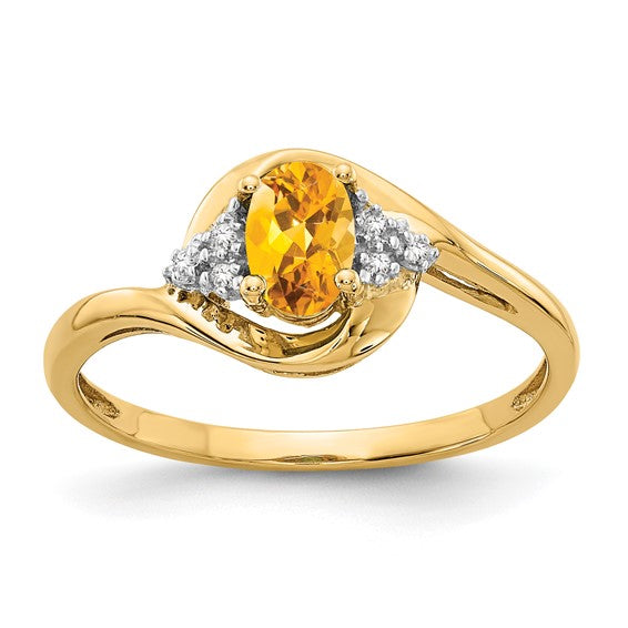 14k White Gold Genuine Oval Gemstone and Diamond Rings-XBS428-Chris's Jewelry
