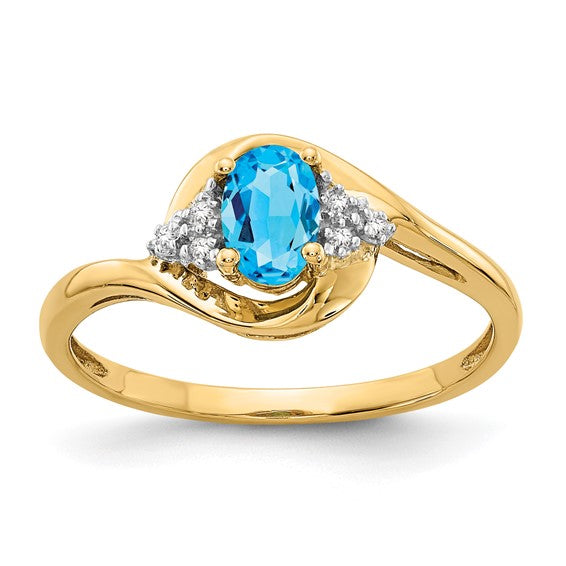 14k White Gold Genuine Oval Gemstone and Diamond Rings-XBS429-Chris's Jewelry