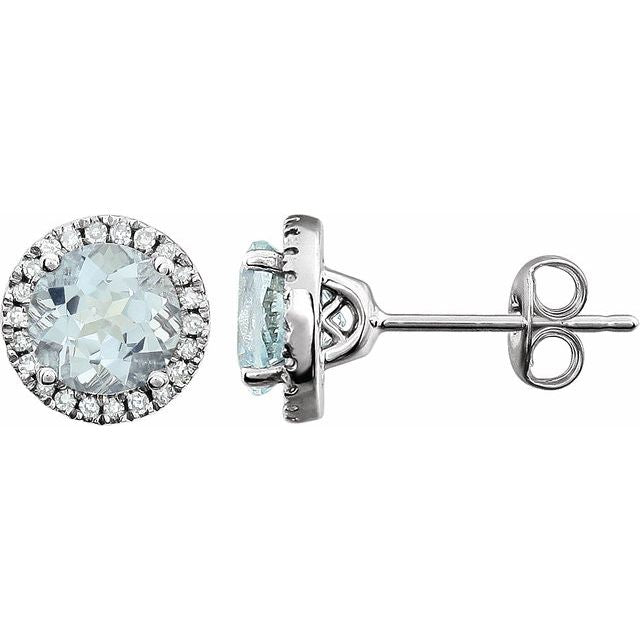 14k White Gold Sky 6mm Gemstones & 1/8 CTW Diamond Earrings-651302:70003:P-Chris's Jewelry