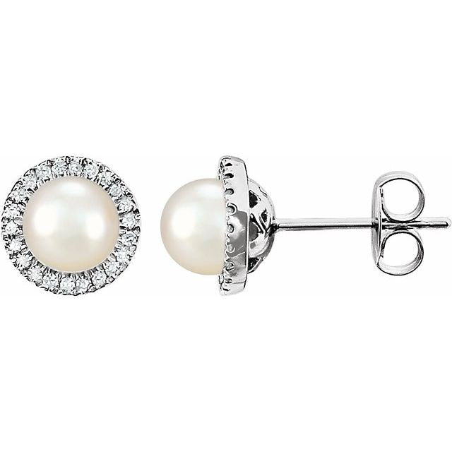 14k White Gold Sky 6mm Gemstones & 1/8 CTW Diamond Earrings-651302:70001:P-Chris's Jewelry