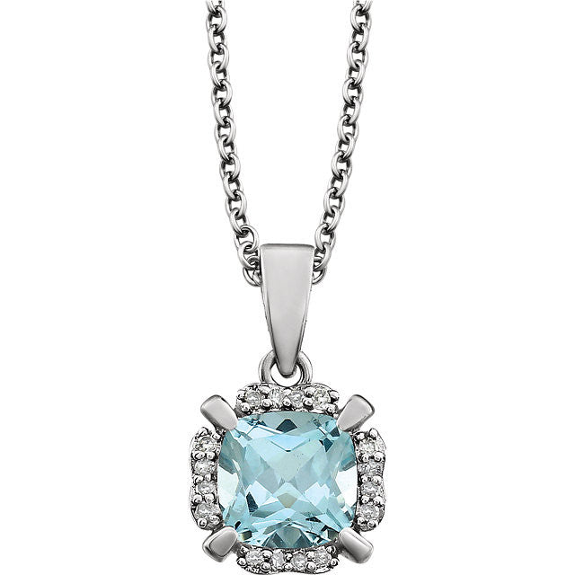 14k White Gold Sky Blue Topaz & .05 CTW Diamond Halo Necklace-651953:60012:P-Chris's Jewelry