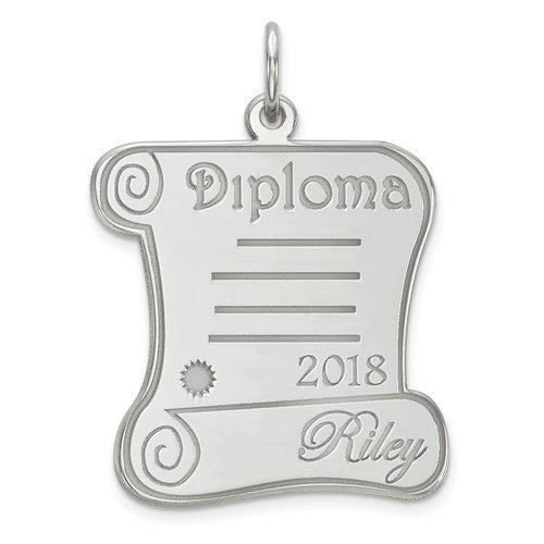 14k White or Yellow Gold Any Name & Year Graduation Diploma Charm Pendant-Chris's Jewelry