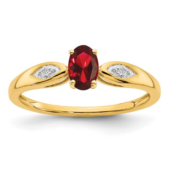 14k White or Yellow Gold Oval Gemstone Diamond Rings-XBS584-Chris's Jewelry