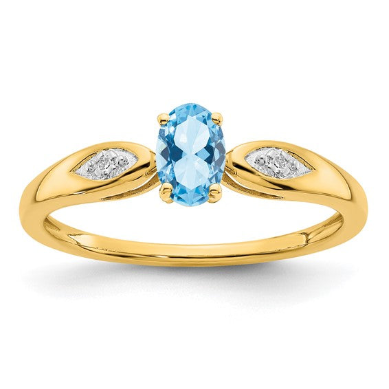 14k White or Yellow Gold Oval Gemstone Diamond Rings-XBS590-Chris's Jewelry