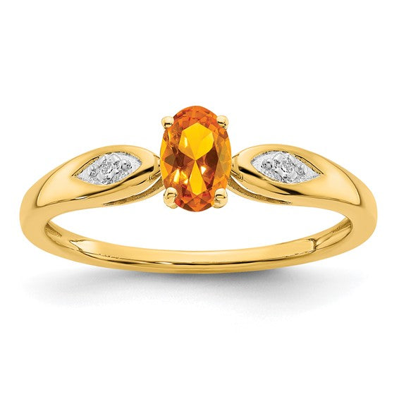 14k White or Yellow Gold Oval Gemstone Diamond Rings-XBS608-Chris's Jewelry