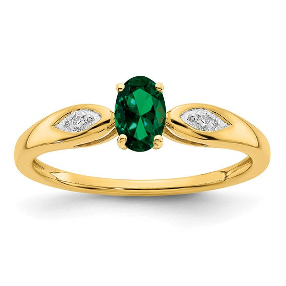 14k White or Yellow Gold Oval Gemstone Diamond Rings-XBS592-Chris's Jewelry