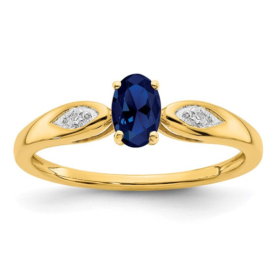 14k White or Yellow Gold Oval Gemstone Diamond Rings-XBS606-Chris's Jewelry