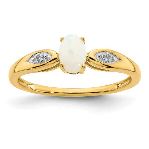 14k White or Yellow Gold Oval Gemstone Diamond Rings-XBS607-Chris's Jewelry