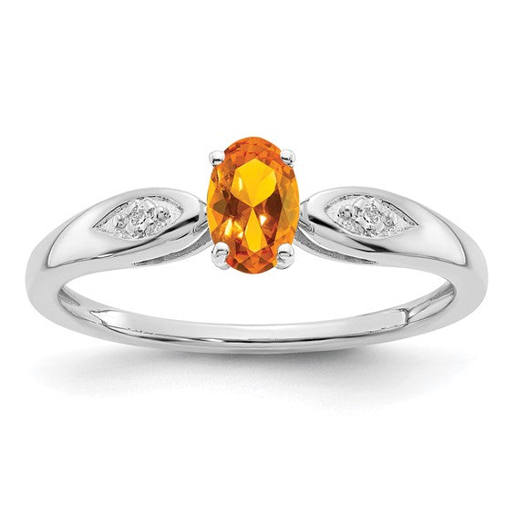 14k White or Yellow Gold Oval Gemstone Diamond Rings-XBS320-Chris's Jewelry