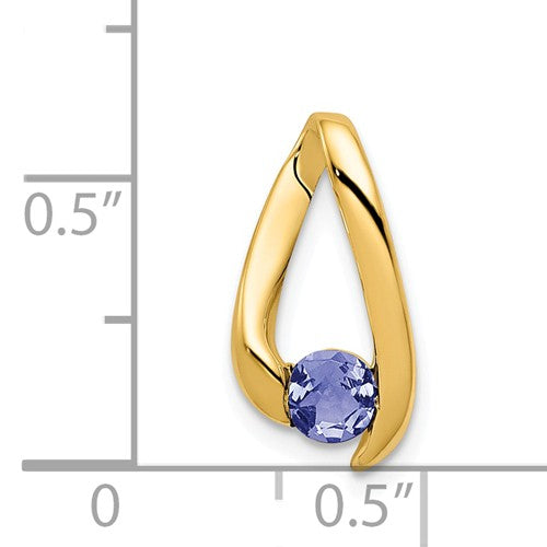 14k Yellow Gold 4mm Gemstone Slide Pendants-Chris's Jewelry
