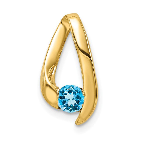 14k Yellow Gold 4mm Gemstone Slide Pendants-XP948BT-Chris's Jewelry
