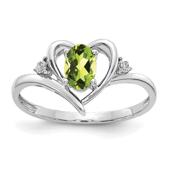 14k Yellow Gold Genuine Gemstone Diamond Heart Rings-XBS461-Chris's Jewelry