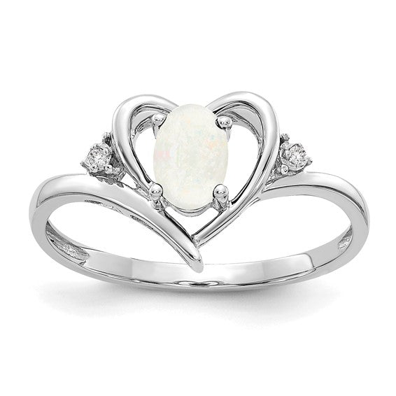 14k Yellow Gold Genuine Gemstone Diamond Heart Rings-XBS463-Chris's Jewelry