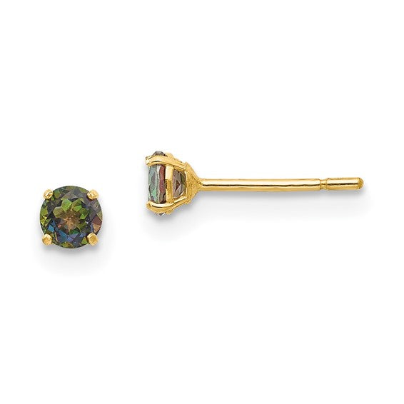14k Yellow Gold Genuine Gemstones Post Earrings-SE2299-Chris's Jewelry