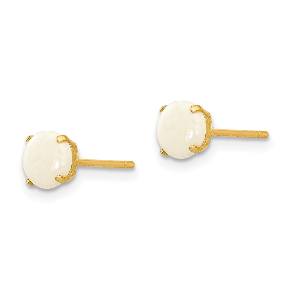 14k Yellow Gold Genuine Gemstones Post Earrings-Chris's Jewelry