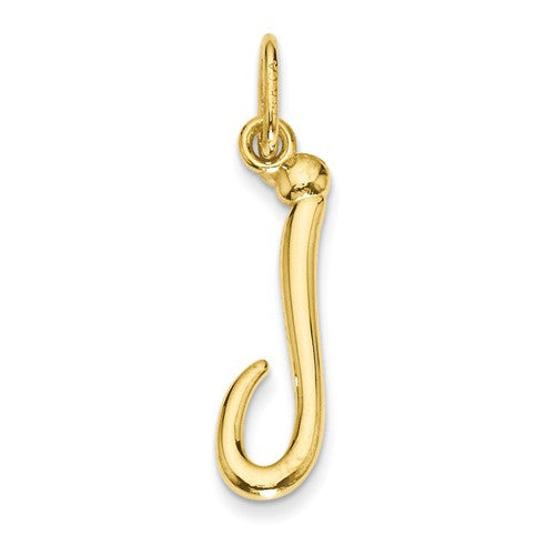 14k Yellow Gold Solid Lowercase Initial Charm Pendant - Various Letters-YC1060J-Chris's Jewelry