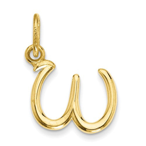 14k Yellow Gold Solid Lowercase Initial Charm Pendant - Various Letters-YC1060W-Chris's Jewelry