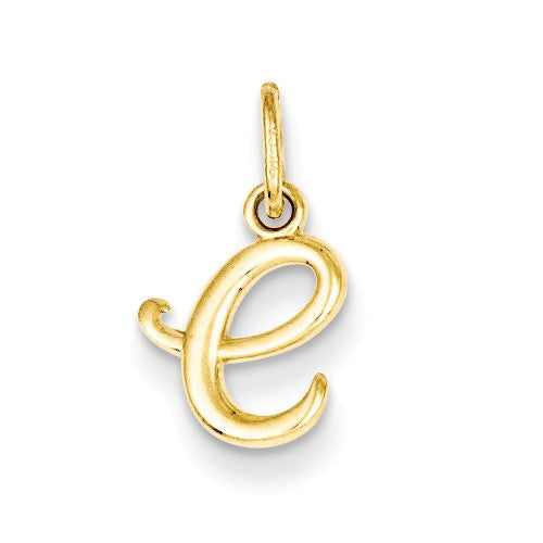 14k Yellow Gold Solid Lowercase Initial Charm Pendant - Various Letters-YC1060E-Chris's Jewelry