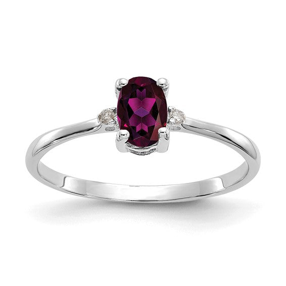 14k or 10k Gold Diamond & Oval Genuine Gemstone Birthstone Rings-10XBR219-Chris's Jewelry