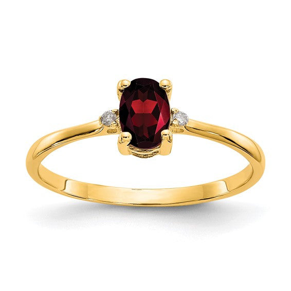 14k or 10k Gold Diamond & Oval Genuine Gemstone Birthstone Rings-10XBR202-Chris's Jewelry