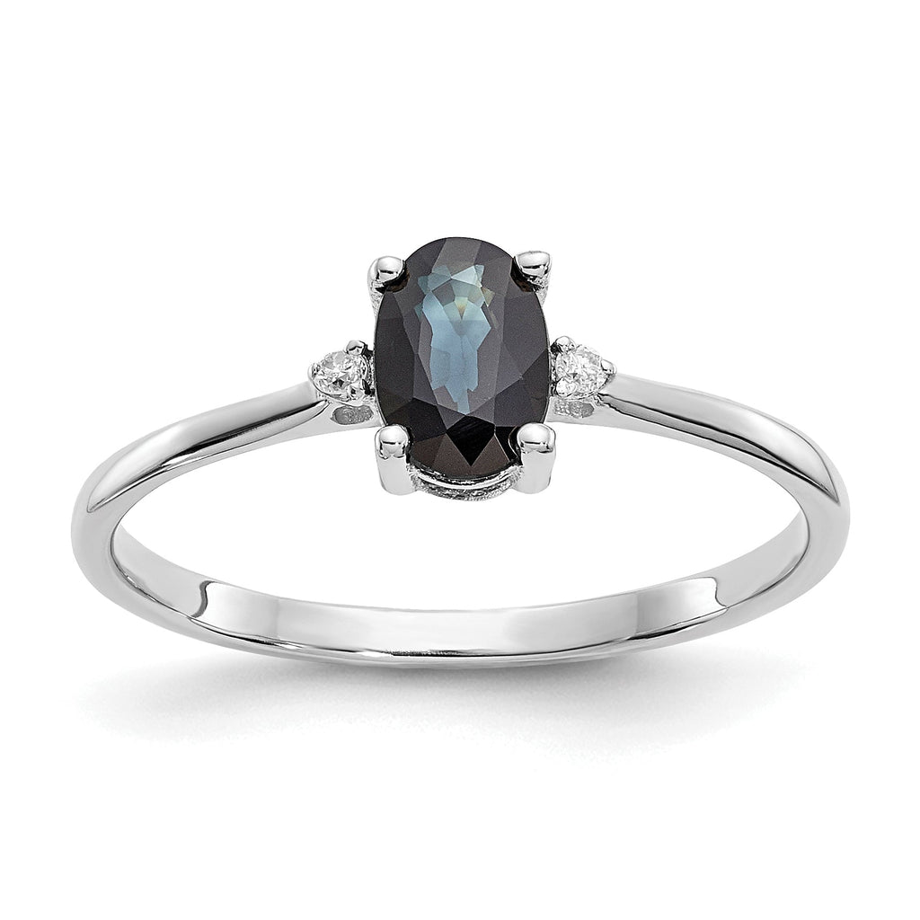 14k or 10k Gold Diamond & Oval Genuine Gemstone Birthstone Rings-10XBR222-Chris's Jewelry