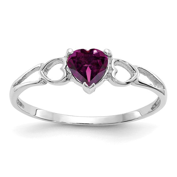 14k or 10k Gold Genuine Heart Petite Birthstone Rings-10XBR171-Chris's Jewelry