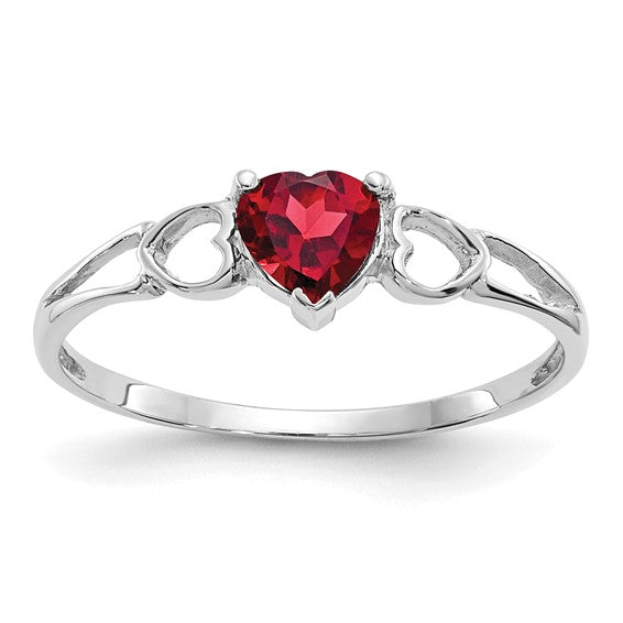 14k or 10k Gold Genuine Heart Petite Birthstone Rings-10XBR166-Chris's Jewelry