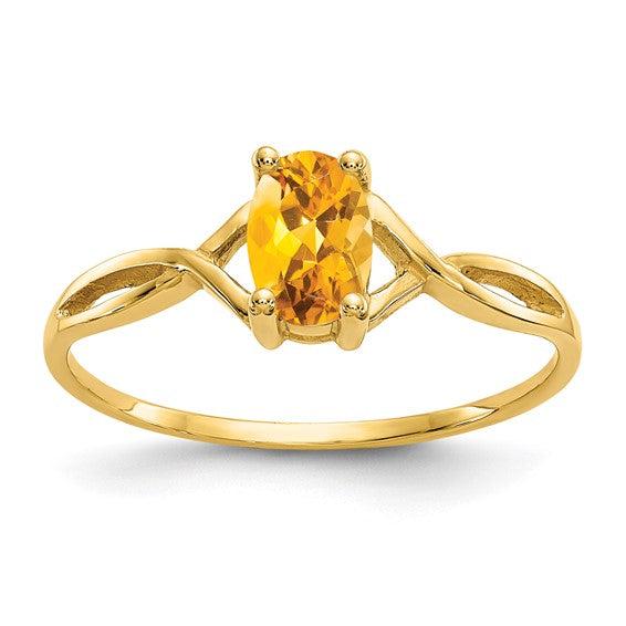 14k or 10k Yellow Gold Oval Genuine Swiss Blue Topaz December Petite Birthstone Ring-10XBR236-Chris's Jewelry