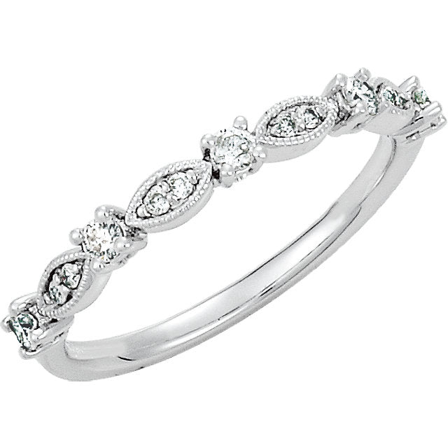 1/5 CTW Diamond Granulated Stackable Anniversary Band - 14k Gold or Platinum-68970:104:P-Chris's Jewelry