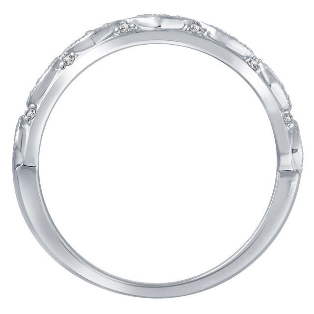 1/8 CTW Diamond Infinity Style Carved Anniversary Band - 14k Gold or Platinum-Chris's Jewelry