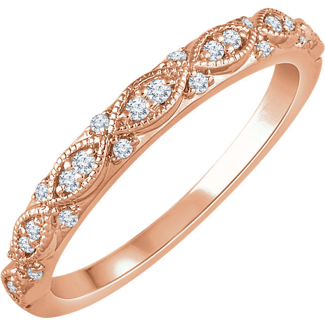 1/8 CTW Diamond Infinity Style Carved Anniversary Band - 14k Gold or Platinum-652292:602:P-Chris's Jewelry