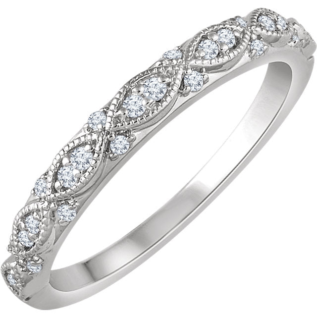 1/8 CTW Diamond Infinity Style Carved Anniversary Band - 14k Gold or Platinum-652292:601:P-Chris's Jewelry