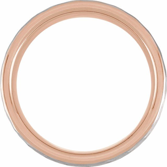 18K Rose Gold PVD Tungsten 8 mm Grooved Band-Chris's Jewelry