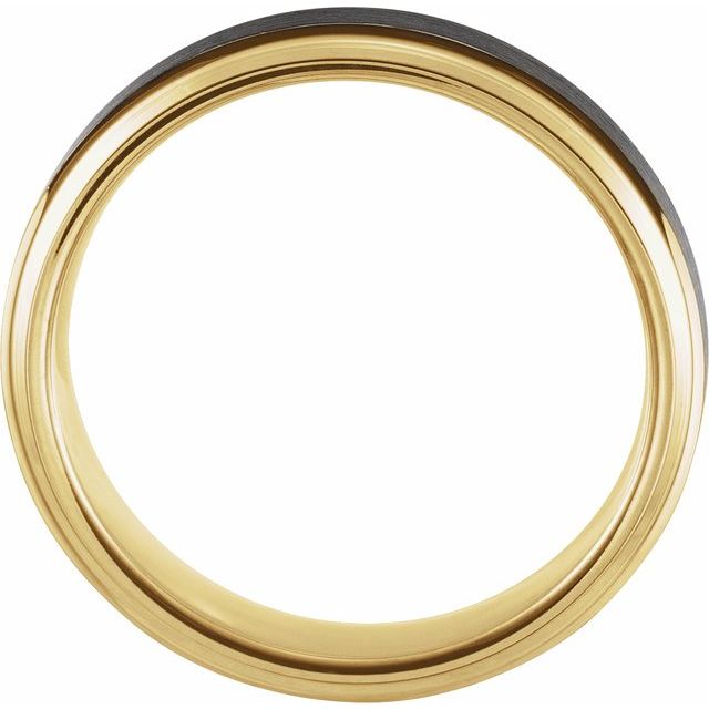 18K Yellow Gold PVD & Black PVD Tungsten 4 mm Band with Satin Finish-Chris's Jewelry