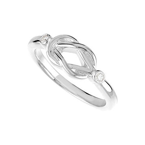 2-Stone Diamond Custom Love Knot Ring - Sterling Silver or Solid Gold 2-Stone Diamond Custom Love Knot Ring - Sterling Silver or Solid Gold