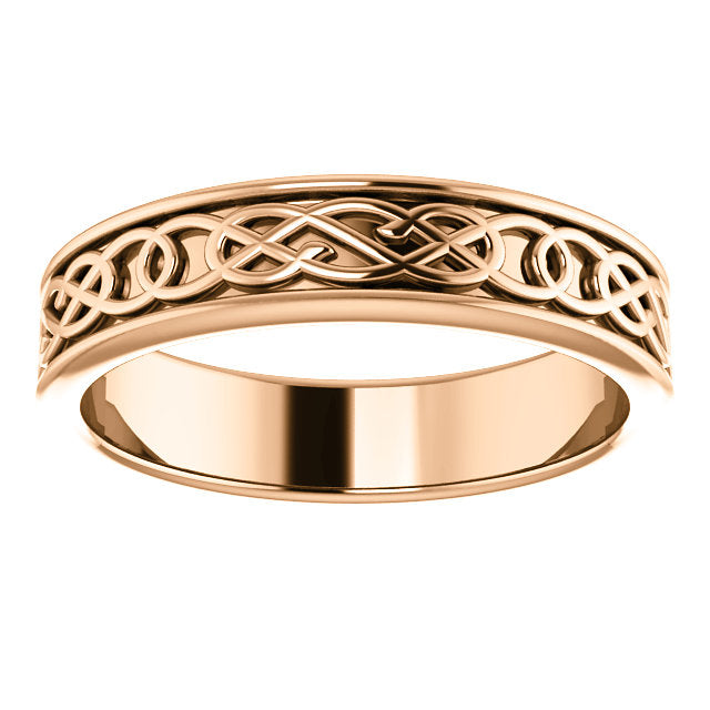 5mm Wide Celtic Design Band - Solid Gold or Platinum-Chris's Jewelry