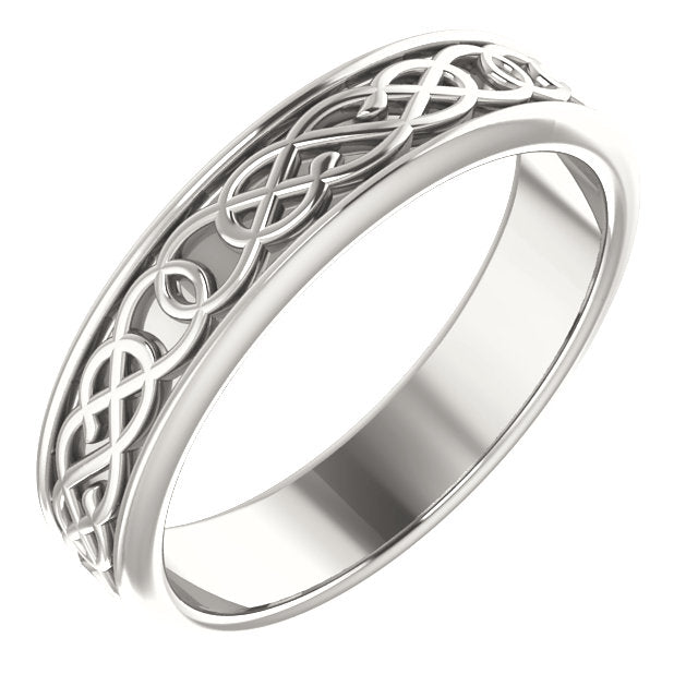 5mm Wide Celtic Design Band - Solid Gold or Platinum-Chris's Jewelry