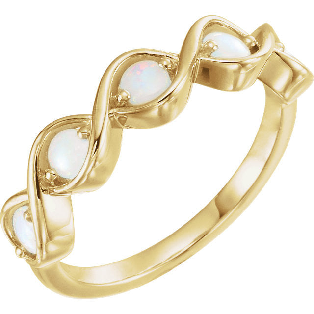 Australian Opal 5 Stone Stackable Ring - 14k Gold, Platinum or .925-71957:601:P-Chris's Jewelry