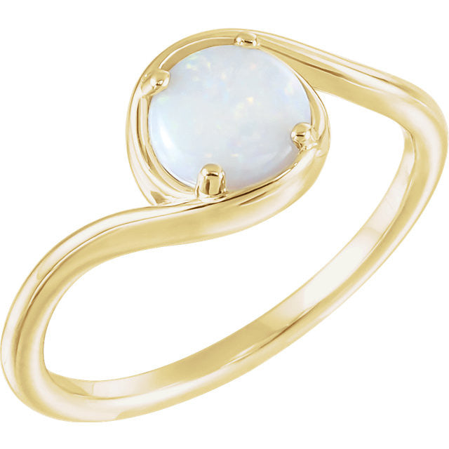 Australian Opal Round Bypass Ring - 14k Gold, Platinum or Sterling Silver-71980:600:P-Chris's Jewelry